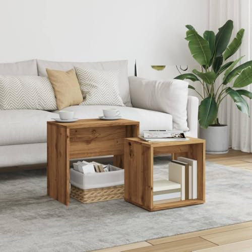 Generisch Satztische 2 STK. Artisan-Eiche Holzwerkstoff,jiangboyue-856051