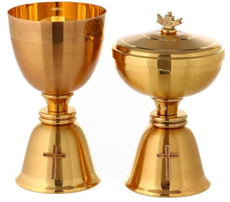 Holyart Calice et ciboire dorés Croix, Ciboire