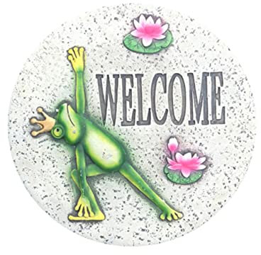 Kisangel Willkommen Trittstein Garten Terrasse Zementplatte Dekoration Ornament Pflaster