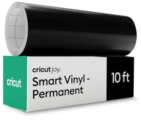 Cricut Selbstklebendes Vinylfolie Plotter (Joy Smart Vinyl) - Plotterfolie Vinyl Permanent Rolle, Selbstklebende Folie (14cmx3m, Schwarz)