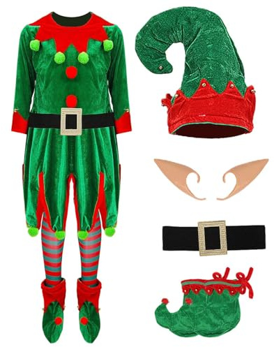Julkostym outfit | julkostym set | kostymklänning för barn kvinnor tonåringar flickor pojkar fest karneval föreställning skola foto rekvisita cosplay