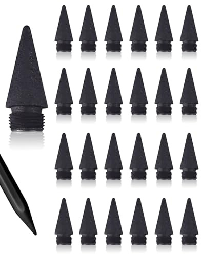 MenYiYDS 30 Pezzi Punta di Matita Senza Inchiostro, mine per matite meccaniche, Matita Eterna Sostituibile Ricarica, per Matita Senza Inchiostro, Matite Eterna, Matita Infinita (Nero)