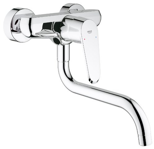 Grohe Eurodisc Cosmopolitan Einhand-Spültischbatterie, Wandmontage 33772002 Silber