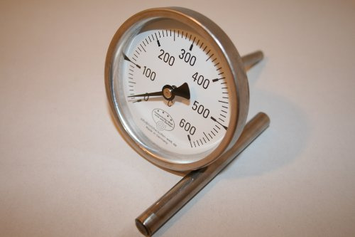 600°C Backofenthermometer Thermometer für Pizzaofen Holzbackofen 100 mm Schaftlänge incl. Führungshülse Edelstahl