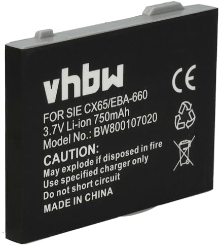 vhbw Akku kompatibel mit Siemens OpenStage M3 | Handy Smartphone Telefon (750 mAh, 3,7 V, Li-Ion)