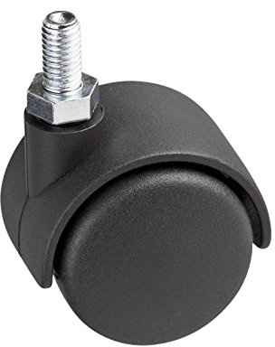 Metafranc 800140 Roulette double Ø 40 mm – Avec vis – Roue en plastique – Surface de roulement rigide – Roulette de transport 20 kg