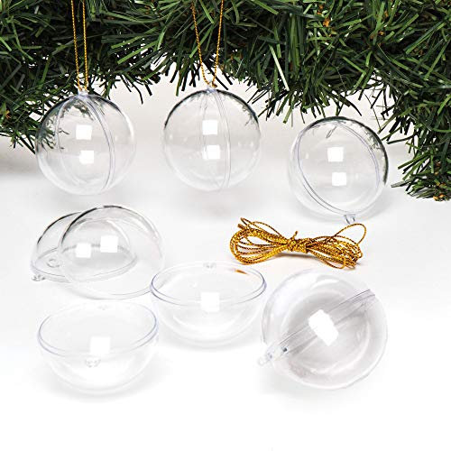 Baker Ross Boules de Noël tranparentes à décorer (Lot de 12) - Plastique - Matériel créatif pour Enfants et Adultes EX2323