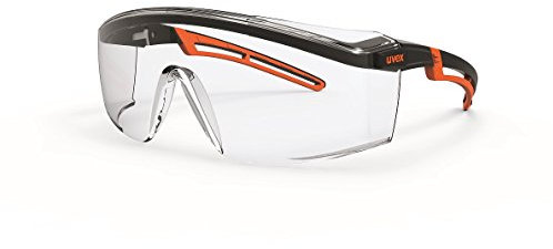 Uvex 9164185 gafas de seguridad, Astrospec 2.0, claro, negro/naranja