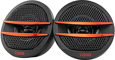 DS18 TX1R Tweeter X1 1,35 tum 200 Watt Max Pei Dome Ferrite Tweeters med monteringssats vinkel, Flush och Surface - Set med 2 (svart/röd)