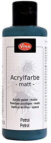 Viva Decor Acrylfarbe (Petrol, 82 ml) schnell trocknend, lichtecht, gut deckend - Acrylfarben für Leinwand, Papier, Holz, zum Steine bemalen, für Künstler, Bastler, Kinder - Made in Germany …