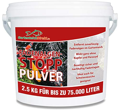 Gartenteich-Direkt Fadenalgen-Stopp Pulver (Algenmittel, Entferner, Fadenalgenvernichter und Fadenalgenentferner für den Gartenteich), Größe:2.5 kg