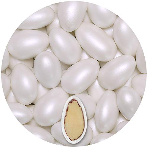 EinsSein Confetti di Mandorla Matrimonio Conchiglia bianco perla 1kg | 250 pezzzo Confettata per Comunione Battesimo Cresima Nascita e Laurea | Decorazioni Bomboniere per Bimba Cuoricini