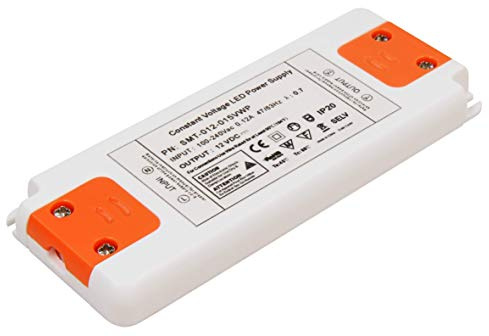 McShine LED-Trafo Slim | 12V Konverter elektronisch | 1–15W Konstantspannungs-Netzteil | 230V auf 12V | flach 128x50x12mm | für LED-Leuchten