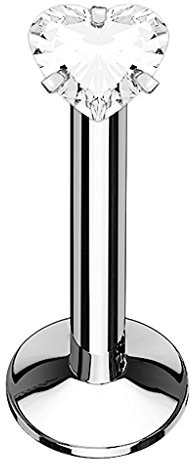 Taffstyle Piercing Stecker mit Kristall in Stern Quadrat oder Herzform | Lippe Ohr Nase