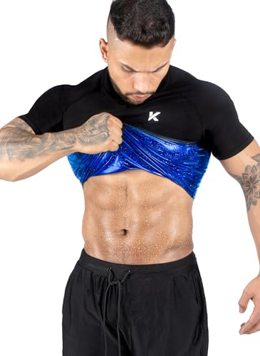 Kewlioo Men's Sauna Suit Shirt - Heat Trapping Sweat Compression Vest, Shapewear Top for Men, Sweat More & Look Great, Gym Workout Exercise Versatile Heat Shaper Jacket (Black, M)