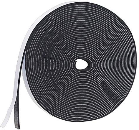 Nastro autoadesivo in schiuma,12 mm(larghezza) x3 mm(Spessore), guarnizione in gomma per porte e finestre, resistente alle intemperie, anti-collisione, isolamento acustico, lunghezza totale 15 m