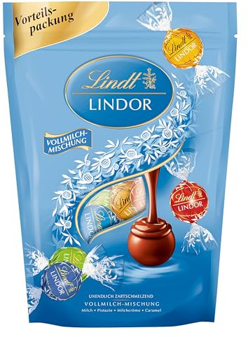 Lindt Schokolade | LINDOR Kugeln Milch-Mischung, 400g Beutel, Geschenk