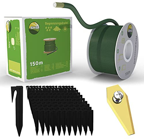 Cavo limitatore da 150 m + 450 picchetti + 30 lame per robot tosaerba, robot tosaerba, accessori per cavi di ricerca, compatibile con Bosch Indego