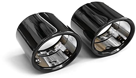 Audi 8Y0071761 Auspuffblenden Sport Endrohrblenden Blende Auspuff, schwarz verchromt, für Doppelendrohr rechts (PR-Code 0P6)