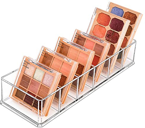 JessLab Lådorganisatör, 6 Fack Akryl Makeup Organizer Kosmetisk Förvaring Smycken Display för Skrivbord Garderob Badrumsskåp Bänkskiva, Transparent