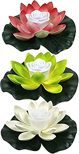 Solarleuchte 18cm LED Lotus Laterne Wasserlaterne Schwimmlaterne Solarlampen für außen Wasserdichte Garten Pool Licht Teichlicht Künstliche Seerose Licht für Garten Schwimmbad Brunnen Aquarien