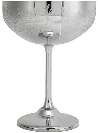 Bicchiere da vino in metallo, comodo al tatto. Elegante coppa da champagne decorativa in metallo per la casa