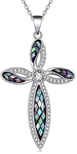YAFEINI Kreuz Kette Sterling Silber Keltischer Knoten Baum des Lebens Kreuz Halskette Anhänger Geschenke für Frauen Männer