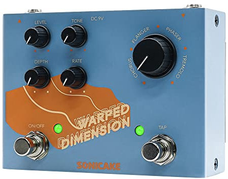 SONICAKE Modulations Gitarren Effektpedal 4 Modi von Chorus, Flanger, Phaser & Tremolo Digital Warped Dimension