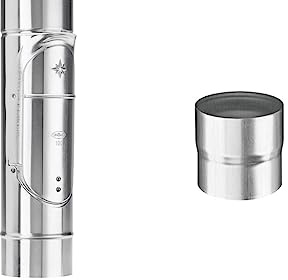 Sanitärshop Baustoffe & Sanitär Set: Regenrohrklappe OHNE Sieb Titanzink in den Größen inkl. Steckmuffe zum mühelosen Verbinden der Klappe bei abgeschnittenen Rohren (100mm mit Griffmulde)