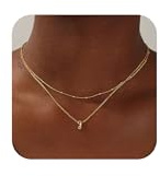 TINGN Gold Kette mit Buchstaben Damen, 14K Vergoldete Gold Kette mit Buchstaben G Monogramm Buchstabenkette Damen Mädchen Schmuck für Frauen Geschenke