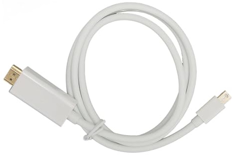 Mini DisplayPort to for HDMI Adapter, Professional Male to Male Mini DisplayPort Adapter Cable Mini DisplayPort Male to for HDMI Male Adapter for Monitor, Projector, White (1m)