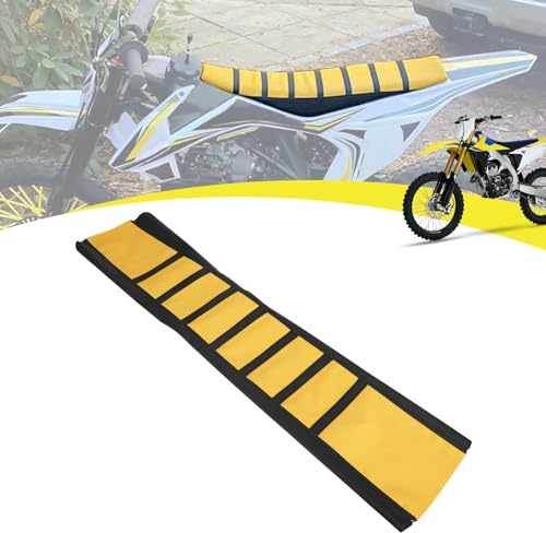 JFG RACING Funda Asiento Moto de Cross,Funda de Asiento Almohadilla Antideslizante Universal para Todoterreno Dirt Pit Bike DRZ RM RMZ CRF CR XR KX KLX YZ TTR PW Amarillo