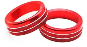 MYVPRO Auto-Styling Zubehör Für Ford Für Mustang 2015-2021 Center Konsole Radio Knopf Scheinwerfer Einstellen Dekorative Ring Auto Dekorative Aufkleber Innenraum Von Autoteilen (Color : Rot)
