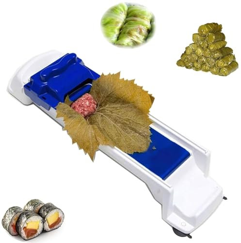 WYOERN Grape Leaves Roller, Grape Leaf Roller, Grape Leaf Roller Machine,Cabbage Rolling Machine, Vegetable Roller Sushi Roller Quick Meat Rolling Tools (Color : Blue, Size : 1PC_1SIZE)