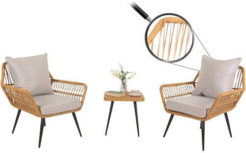 Mendler Poly-Rattan Garnitur HWC-N34, Balkon-Set Gartengarnitur Sitzgruppe Stuhl Beistelltisch - hellgrau