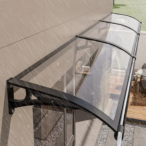 Exterior modern overhang awning for windows,front door awnings,awning for door entrance with Aluminum Bracket,polycarbonate awning & canopies,with rain gutters,rain snow UV Protection. ( Size : L60*W6