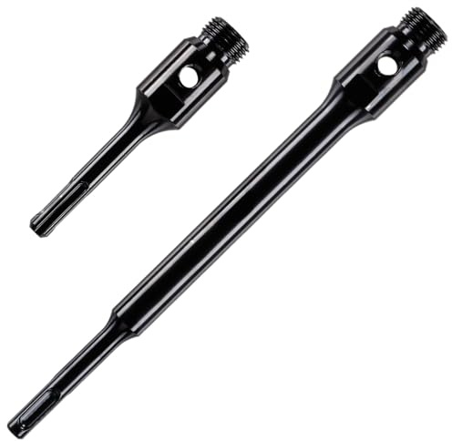 Pack Of 2 x SDS Drill Bit Adapters/Arbors For Use With Diamond Core Drill Bits. K Taper Shank System. 1/2 BSP Thread. 1 x 115mm Long SDS Adapter & 1 x 240mm Extra Long SDS Adapter