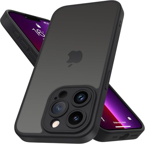 Mootobo für iPhone 12 Pro Max Hülle mit Kameraobjektiv, 10FT Military Grade Drop Protection Handyhülle mit Anti-Fingerprint Matte Back 6.7 Zoll - Black