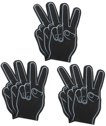 Milisten 9stücke Schaum Finger Für Cheerleading Wiederverwendbare Hand Requisiten Für Sportveranstaltungen Fußballspiele Und Partys Schwarze Handflächen Für Fans Und Anfeuerung