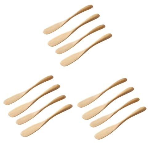 Cabilock 12stücke Holzbuttermesser Hochwertige Aufstrichmesser Für Butter Marmelade Und Käse Zum Backen Und Dekorieren Von Torten Robust Und Einfach Zu Reinigen