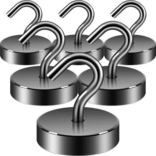 Neosmuk Magnetic Hooks Steel Tube Design for Cruise,30kg+ Gunmetal,6 Pack
