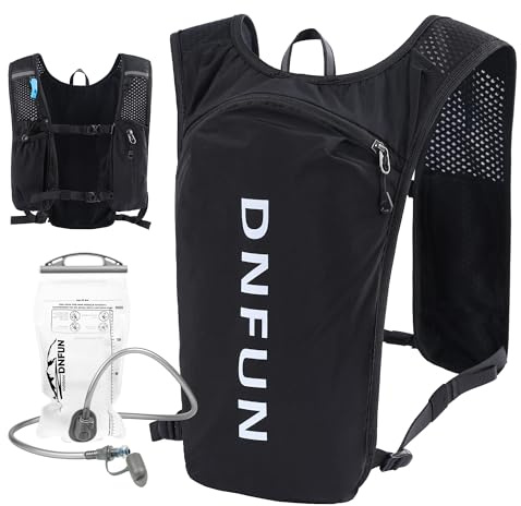 DNFUN Running Vest for Women & Men with Water Bladder - Lightweight 5L Hydration Pack for Trail Running, Marathon,Cycling | Phone Holder Backpack