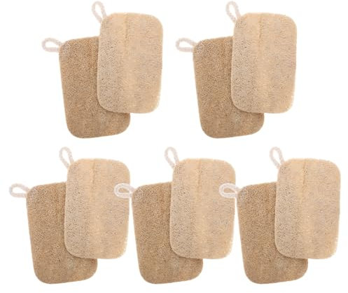 Ipetboom 10piezas Esponjas De Luffa Natural Estropajo Vegetal Flexible Absorbente Para Cocina Limpieza Suave y Efectiva Sin Rayar Platos Ambientalmente Seguro