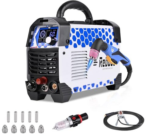 Découpeuse au plasma 60A - Arc pilote sans contact, 240V, découpe nette 5-8mm, max 15mm, affichage numérique - Pour DIY et atelier domestique,RBC6000L PRO