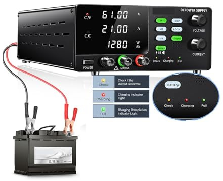 Fuente de alimentación de CC con carga de batería variable de 30 V, 30 A, 60 V, 20 A, ajustable, regulada, for banco de laboratorio con pantalla LED de 4 dígitos de alta precisión Apto para laboratori