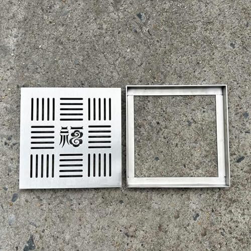 Copertura di scarico quadrata rimovibile, griglia in acciaio inox 304 per esterni e interni, 60 cm x 60 cm, blocco detriti, soluzione di drenaggio della trincea, protezione per grondaie