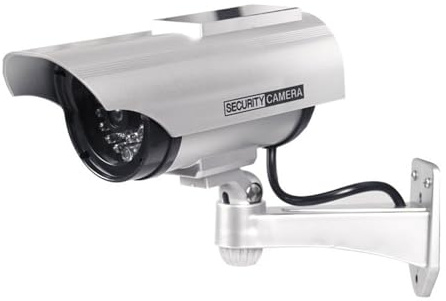 Hattba Telecamera imitazione finta con lampeggiante LED Dome Security CCTV Telecamera di sorveglianza per la casa esterna esterna Telecamere di sicurezza solare per interni esterni all'aperto