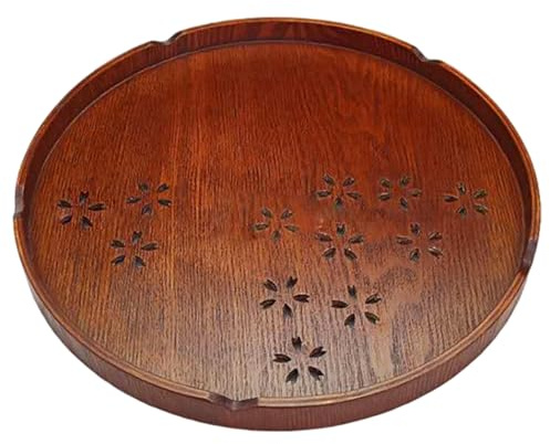 Odoukey Plateau de Service Rond 10, 6 Pouces, Plateau Matcha en Fleurs de Cerisier, Assiettes Service japonaises élégantes pour Les cérémonies la Maison thé à la Maison