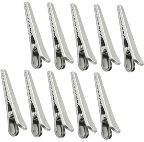 TOPBATHY 10 pièces Lot de Pinces INOX Alimentaires pour Sachets Clips de Fermeture Pratiques et Durables Maintien Hermétique pour Conserver Fraîcheur des Aliments Usage Domestique et