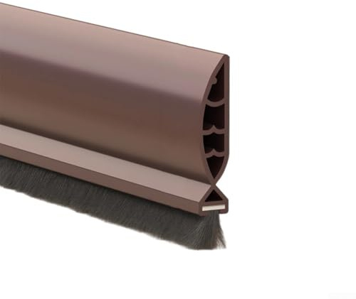 Bande d'étanchéité autocollante pour bas de porte en PVC - 93 cm - Pour intérieur et extérieur - Isolation thermique acoustique (marron)
